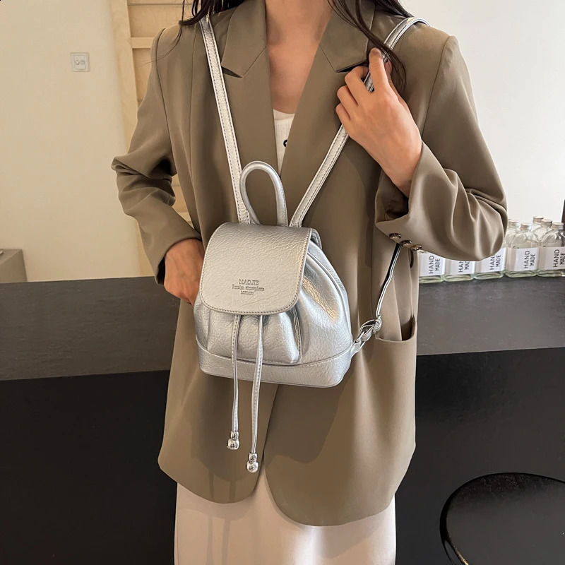 LEFTSIDE Candy Color Womens Cute Small Pu Leather Backpacks Y2K Korean Fashion Solid Color Backpack Lady Travel Back Packs 240725