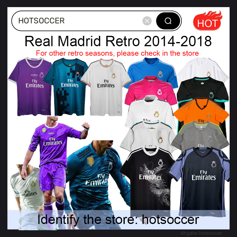 2013-2018 Real Madrid Retro Soccer Jerseys Finals Football Shirt GUTI BENZEMA SEEDORF CARLOS RONALDO KAKA 13 14 15 16 17 18 kits Modric Alonso BALE hotsoccer