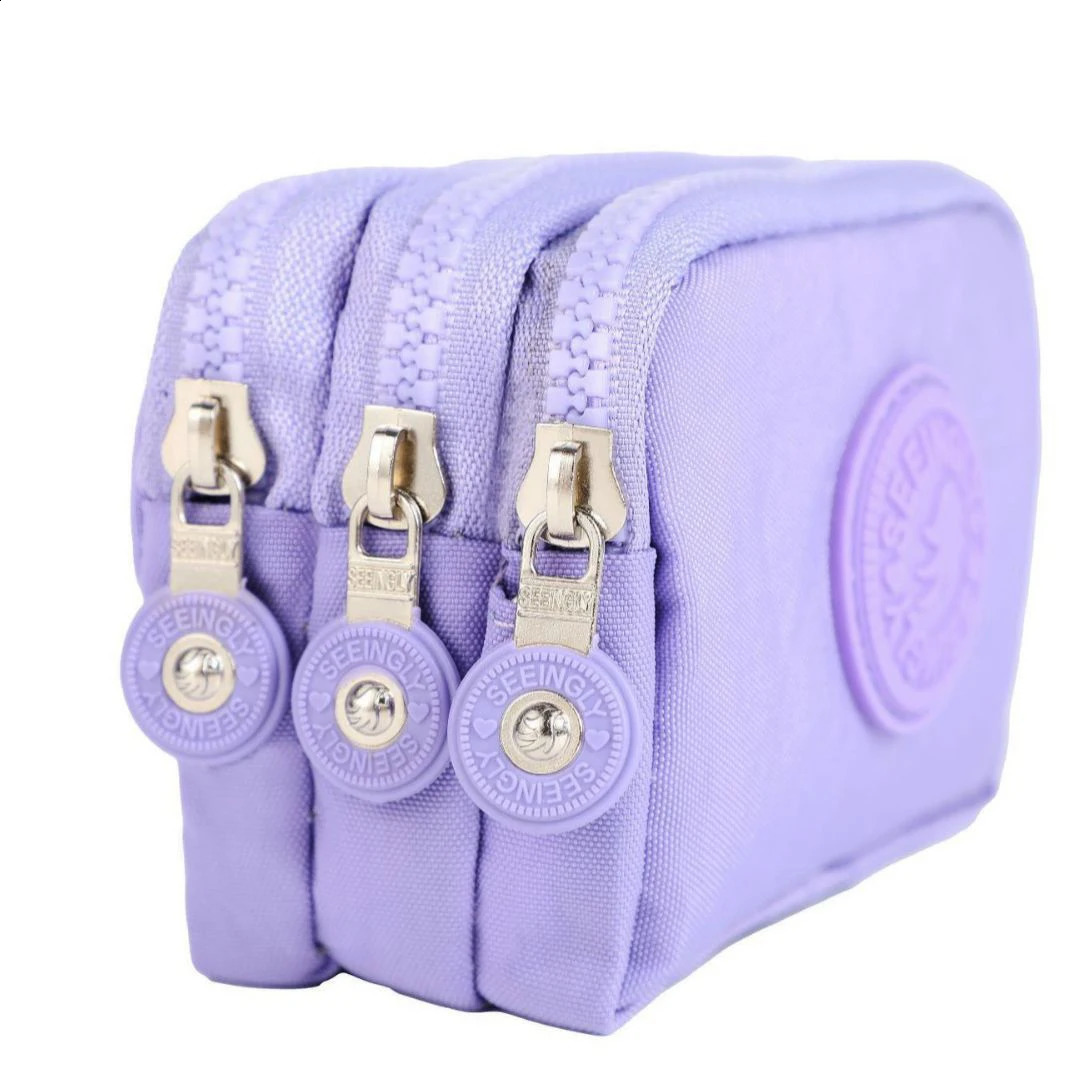 Women Three Layer Wallets Nylon Coin Purse Korean Large Capacity Portable Oxford Cloth Wallet Waterproof 240919
