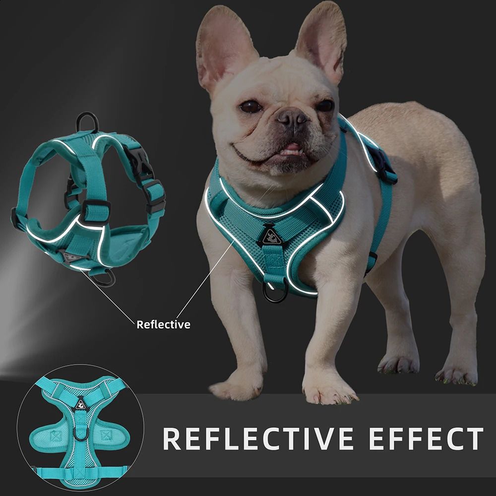 Dog Harness Puppy Cat No Pull Breathable Mesh Reflective Saddle For Small Medium Dogs Cats Adjustable Pug Pet Supplies 240724