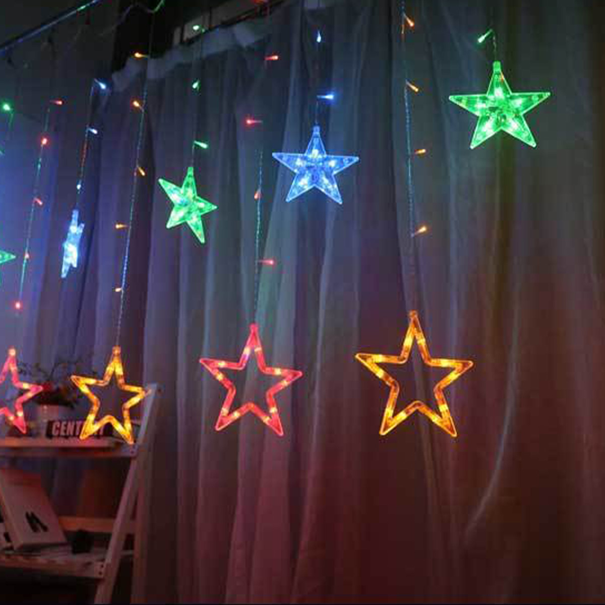 LED Solar Star Light String Outdoor Waterproof Holiday Yard Decoration Colorful Light String