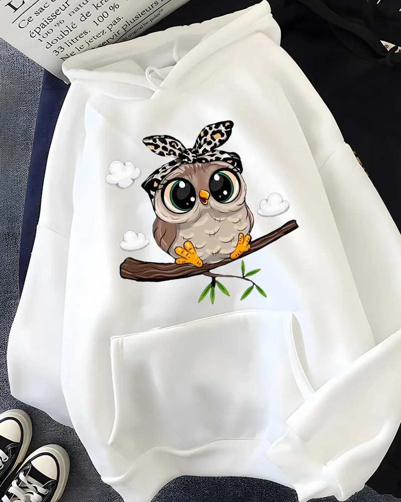 Hirsionsan Kawaii Cartoon Print Hoodies Women Oversized Sportwear Female Sweatshirt Cute Graphic Fleece Ladies Clothes 240806