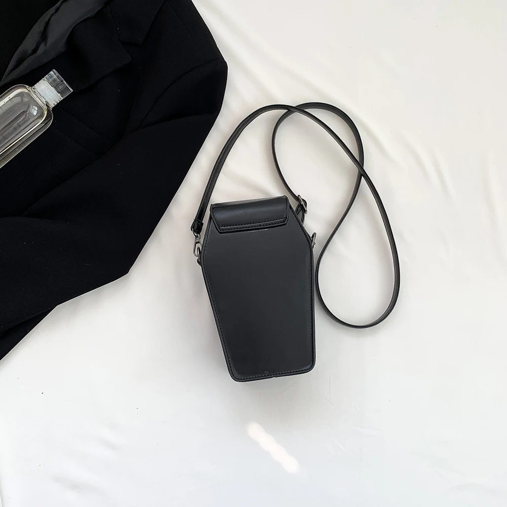 Womens Coffin Backpack Wallet Zipper Gothic Cross Bag Adjustable PU Leather Halloween 240827