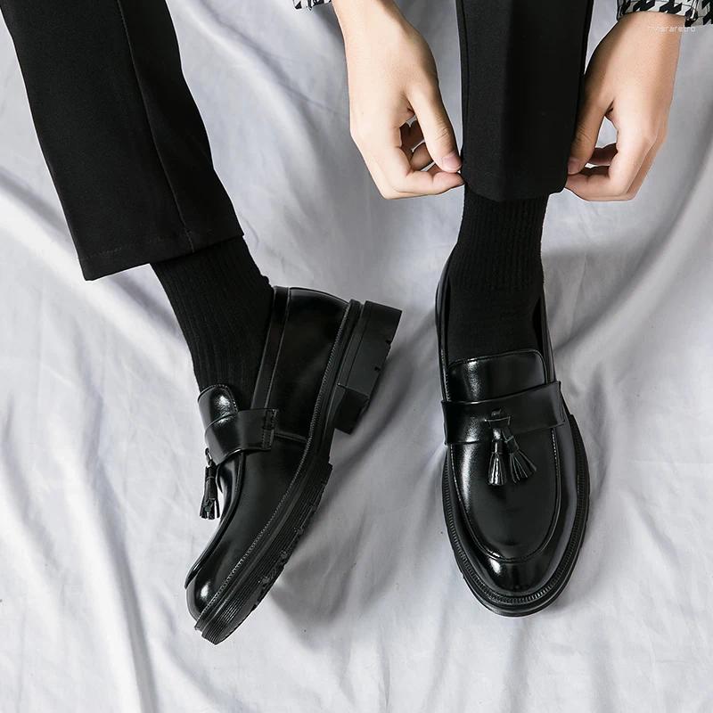 Dress Shoes Men's Black Spring Summer Business Men Casual Banquet Leather Brown Tassel Loafers Odor Prevention