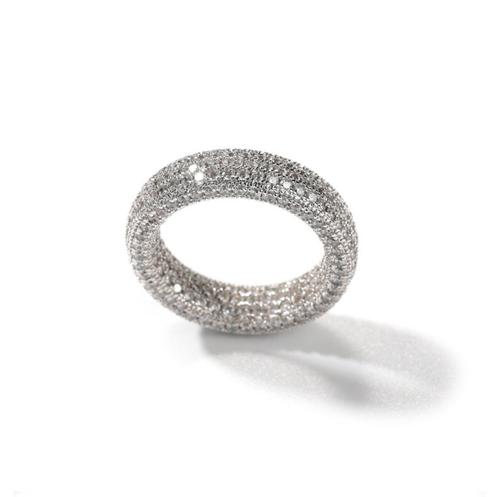 Hip Hop 5A Cubic Zircon Ring 18K Gold Plated Finger Ring Men Women Jewelry