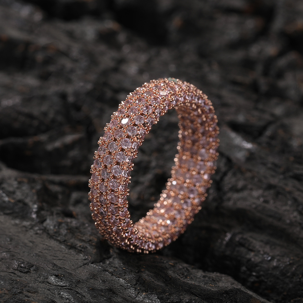 Hip Hop 5A Cubic Zircon Ring 18K Gold Plated Finger Ring Men Women Jewelry