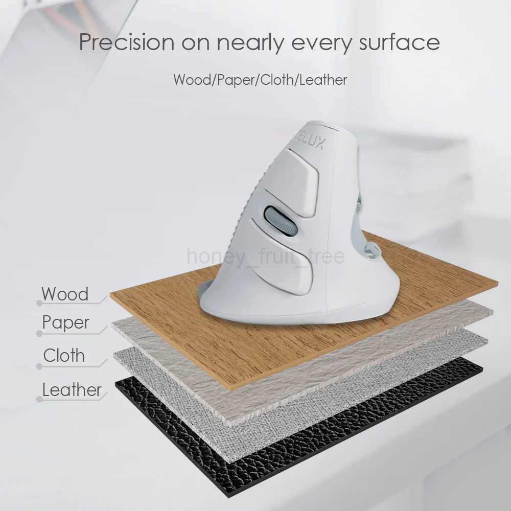 Delux M618GX White Ergonomic Vertical Mouse 6 Buttons Wireless 2.4Ghz Mice Suitable for PC and LaptopM240725