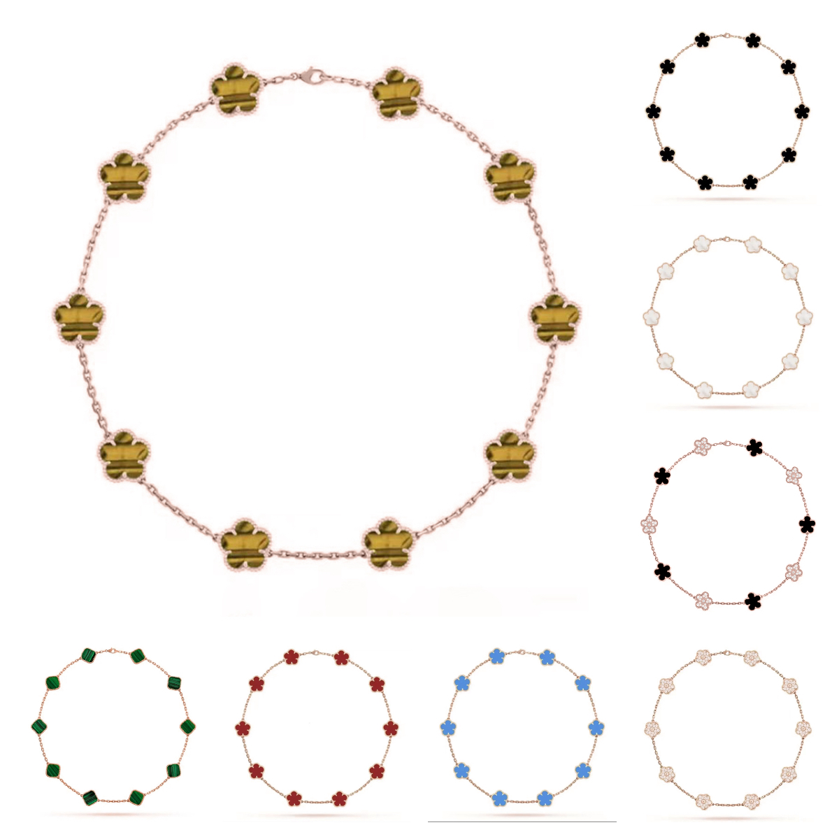 clover necklace designer necklace for woman 10 motif flower necklace stainless steel jewlery 18k gold necklaces onyx mother of pearl jewelry silver necklace gift