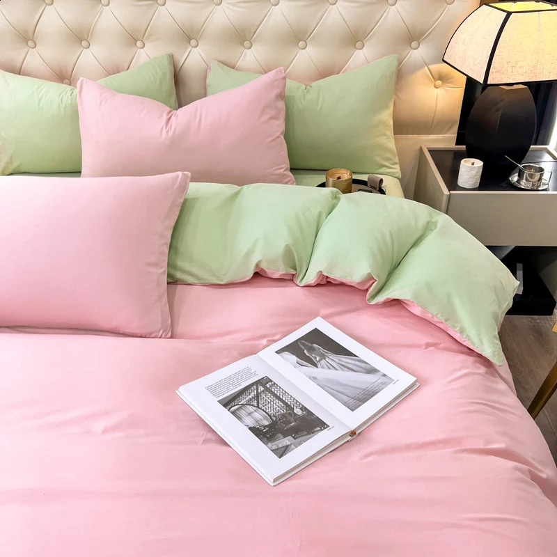 1pc Quilt Cover housse de couette 220x240 Pink Green Color Duvet Cover Double Size funda nordica cama 150 Queen/King Bed Cover 240725