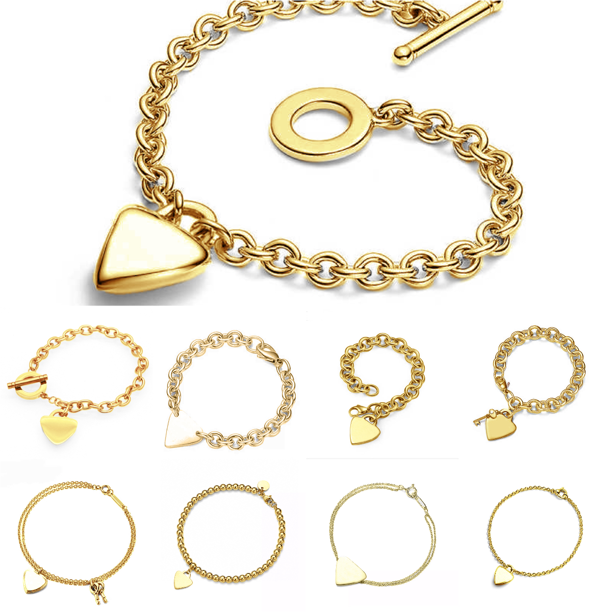 gold bracelet designer bracelet men jewelry woman stainless steel jewlery 18k gold plated heart bracelet luxury jewelery bracelets jewlery designer for woman gift
