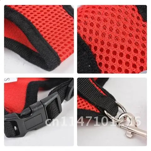 Adjustable Soft Breathable Polyester Mesh Harness Small Medium Pet Walking Cat Dog Collar Leash for Puppy Dogs 240724