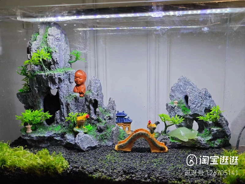 Plant rockery multi-style aquarium decorations fish tank decoration and landscaping decorative aquarium accessories 240724