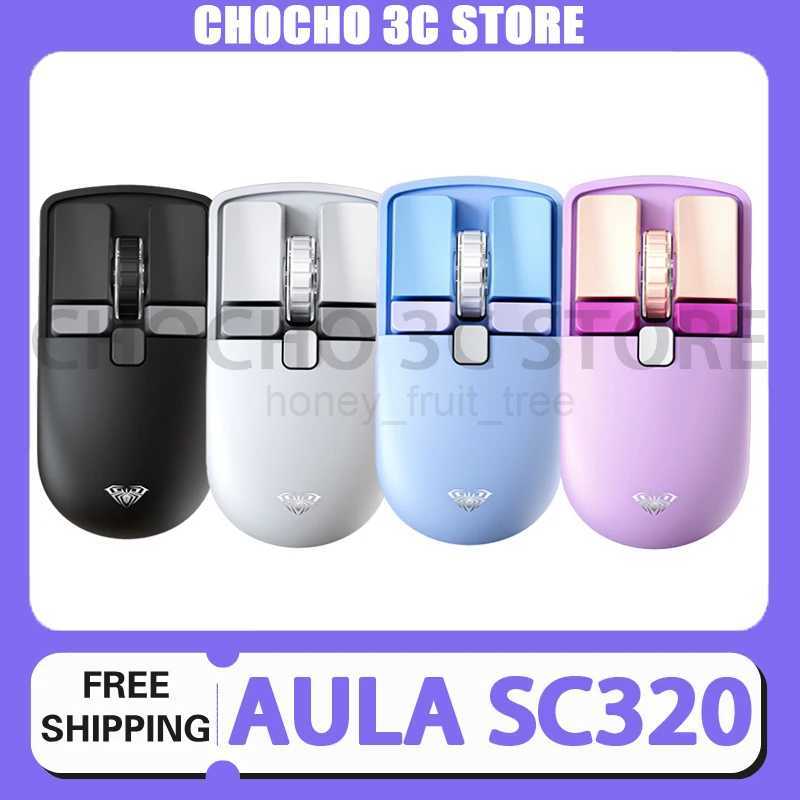 Aula Sc320 Mini Xiao Qiao Mouse Wireless Blurtooth 2.4ghz Two-Mode Three-Speed Control Erogonomics For Pc Computer Office Gift M240725