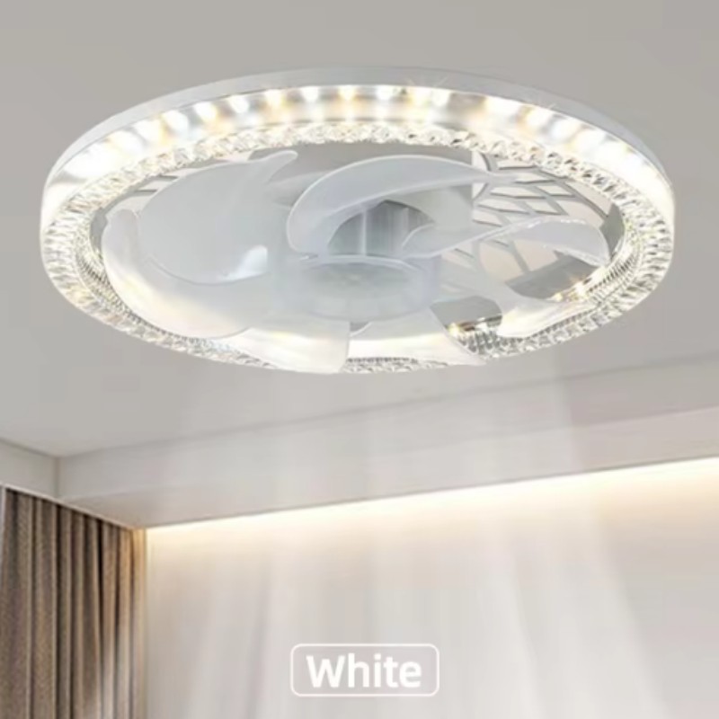 New Modern Ceiling Fan Light LED Intelligent Remote Control Dimmable Bedroom Restaurant Living Room E27 Base Ceiling Fan