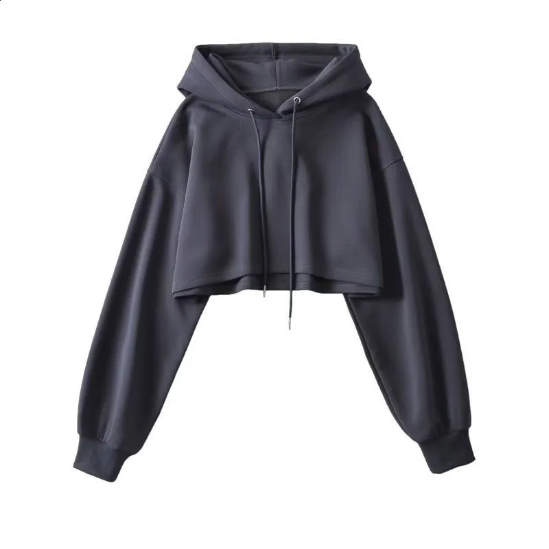 Xpqbb Hoodies for Women Personality Irregular Crop Ultra Short Hooded Sweatshirt Female Streetwear Long Sleeve Y2K Clothes Woman 240806