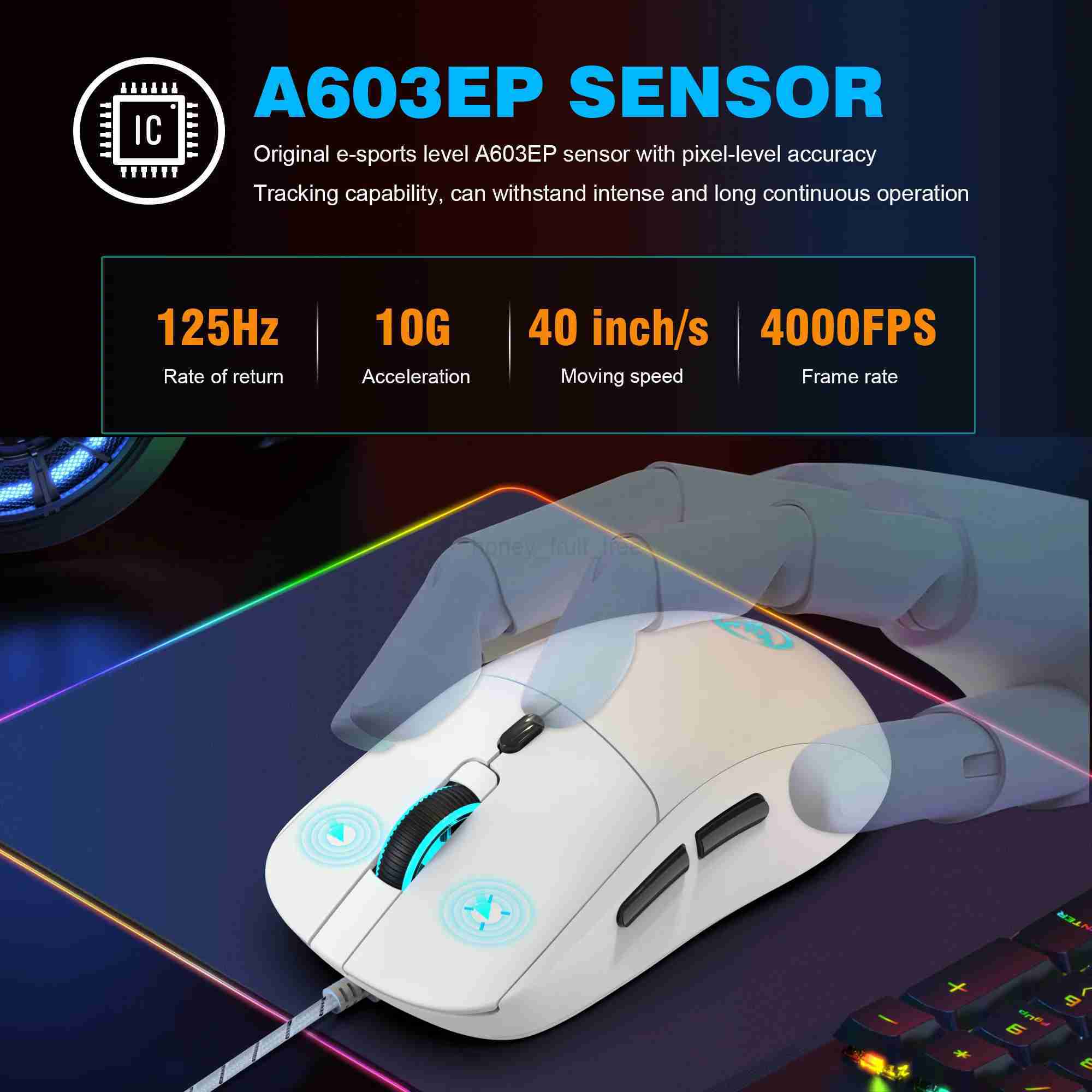 6 Keys Wired Gaming Mouse Adjustable 3600dpi 7 Colors RGB Comfortable Mice for Home Office Laptop Computer GamerM240725 - view 4