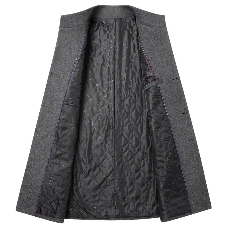 Men Trench Long Jackets Double Breasted Coats Casual Wool Blends Business Long Jackets Leisure Overcoats Male Fit Blends 3XL 240716