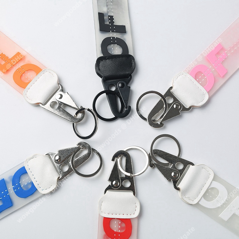 Fashion Luxury Keychain Trendy Key Lanyard Men Women Wrist Strap Badge holder Quick Take Off from Keys Bags Cameras or Waistband Yellow Black White Letter Print