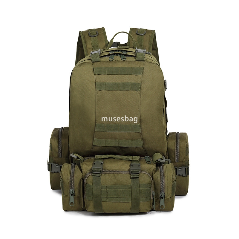 Upgraded pressed film pad with color button combination bag large capacity outdoor camo camping hiking bag