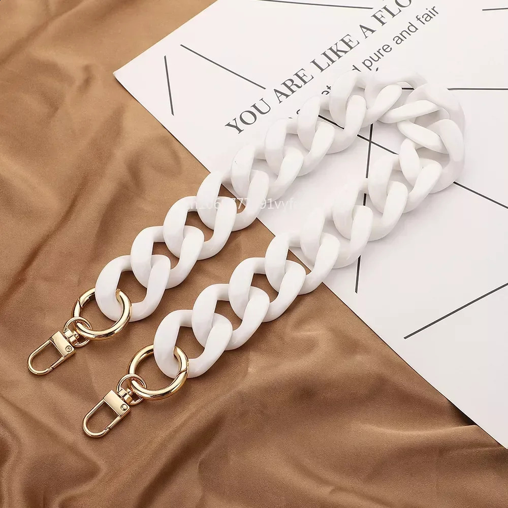 Large Flat Chain Strap Acrylic Clear Chain Handbag Strap Replacement Purse Clutches Handles for Handbags DIY Crafts 240725