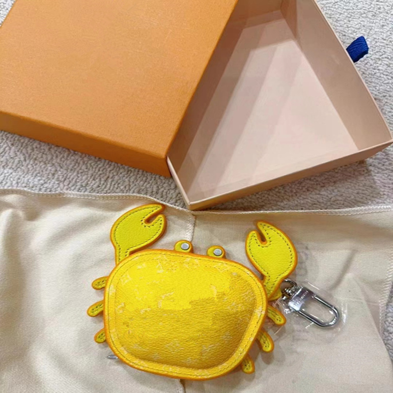 CRAB bag decoration headset coin se Letter Keychain Backpack Handheld Crossbody Bag Car Key Product Fashion Decoration animal Accessories 6 colors Fre