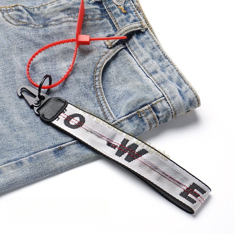 Trendy Luxury Keychain Designer Cool Key Wallet Lanyard Men Women Wrist Strap Quick Take Off Car Key Bag Camera Name Tag Yellow Black White Canvas Webbing Letter Print