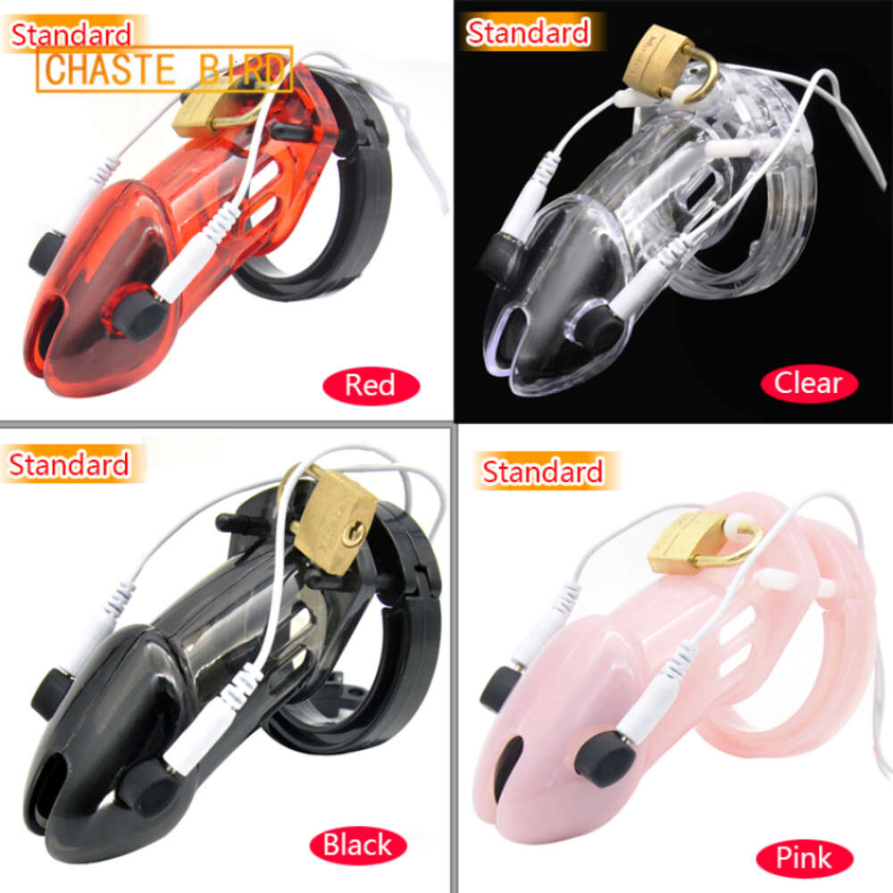 BIRD CHASTE Standard Cage Male Electro Chastity Device (ECB) Shock Belt Cock Penis Lock Plastic Adult Sleeve Sex Toys A191