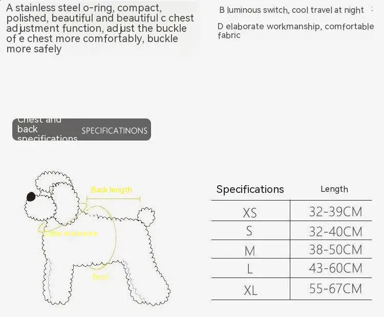 Adjustable LED Dog Harness No Pull Small Medium Glowing Nylon BreastBand Night Safety Arnes Perro Dropship Pets Accessories 240724