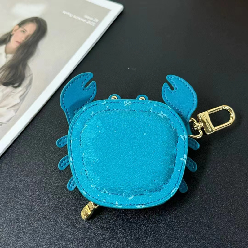 CRAB bag decoration headset coin se Letter Keychain Backpack Handheld Crossbody Bag Car Key Product Fashion Decoration animal Accessories 6 colors Fre