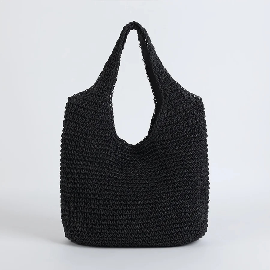 Fashion Rattan Women Shoulder Bags Wikcer Woven Female Handbags Large Capacity Summer Beach Straw Bags Casual Tote Purses 250207
