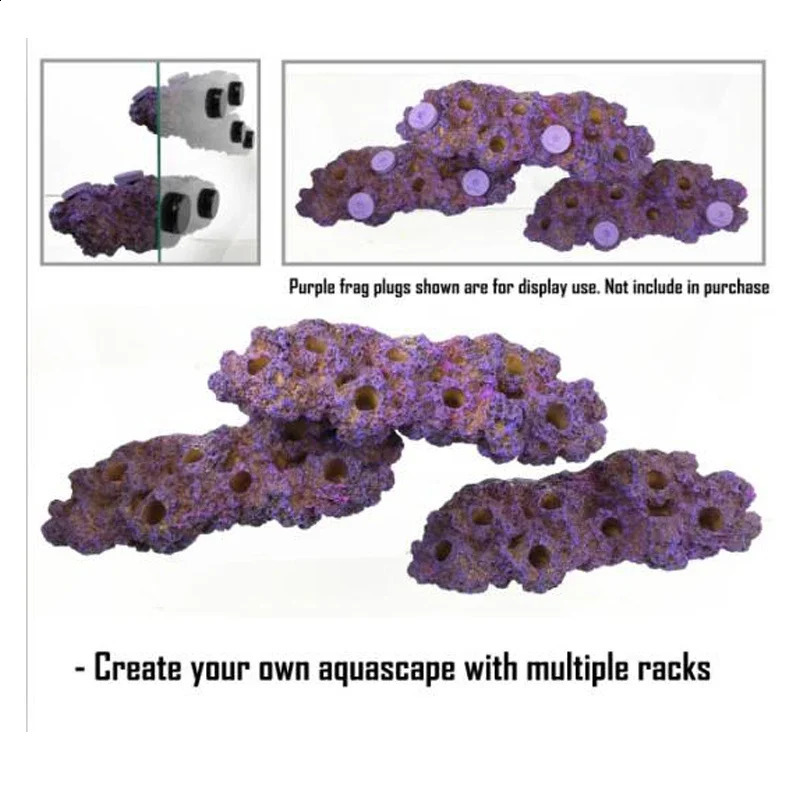 Reefing Art Aquarium Marine Fish Tank Magnetic Real Reef Frag Rack Aquarium Decoration 240717