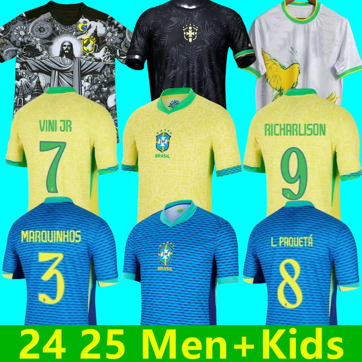 24 25 soccer jerseys Camiseta de futbol PAQUETA RAPHINHA football shirt maillots MARQUINHOS VINI JR brasil RICHARLISON MEN KIDS WOMAN BRAZILS 2024 2025