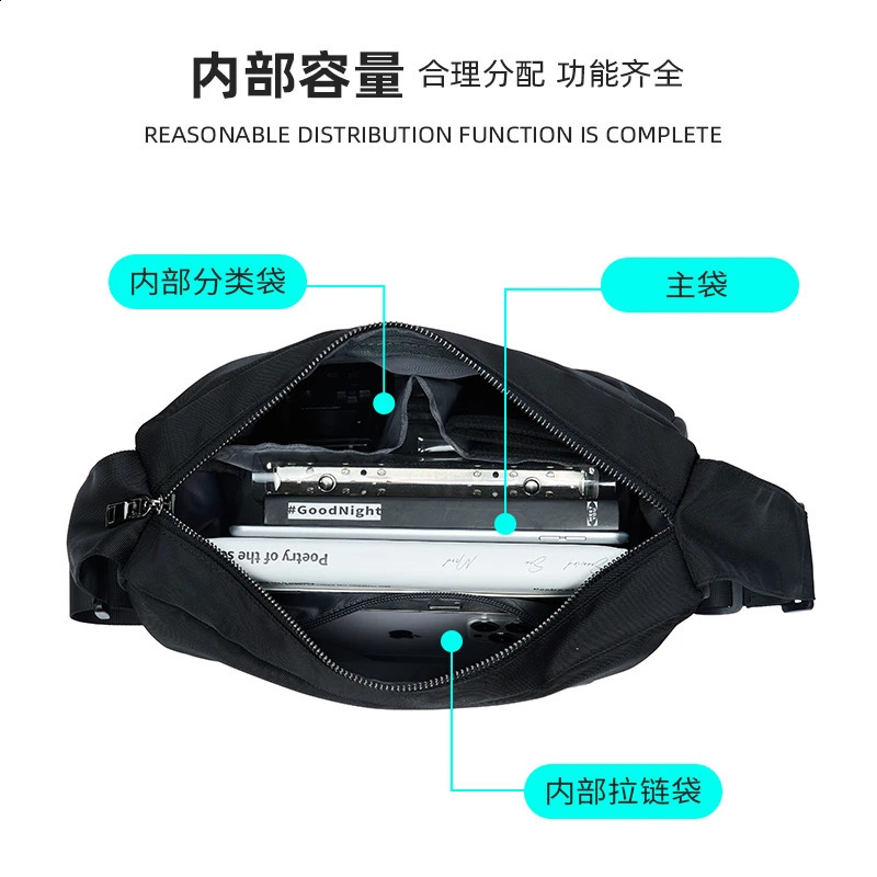 Oxford Waterproof Men Messenger Bags Simple Mens Crossbody Bag Commuting Mini Satchel Sport Unisex Lightweight 240723