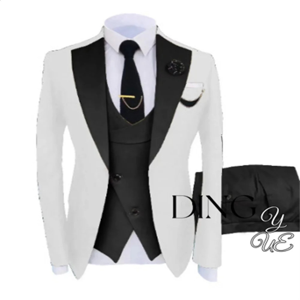 Classic Burgundy Slim Fit Custom Made Mens Suits Wedding For Groom Tuxedos 3 Pieces Groomsmen Man 240807