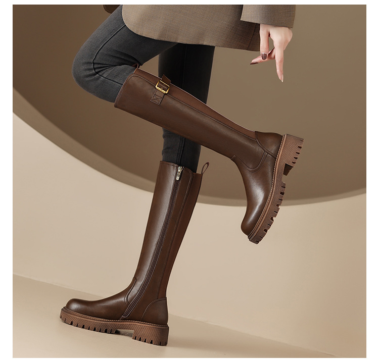 Women Boots Knee Boots Round Toe Thick Sole Simple Style Fashion Shoes Free shipping