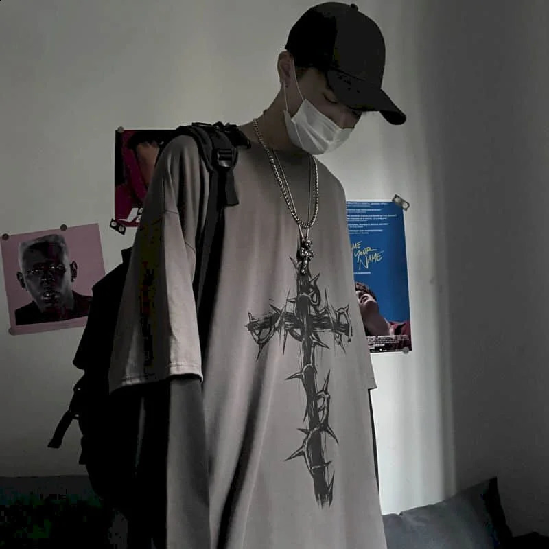 Men T Shirts autumn men Clothes anime casual Long Sleeved Oversized Y2K T-Shirt Harajuku Streetwear Academia Hip Hop tee tops 240812