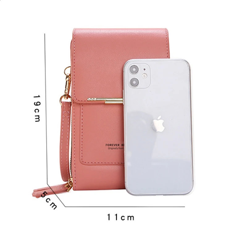 Fashion Girls Women Bags Soft Leather Wallets Touch Screen Smartphone Cell Phone Purse Crossbody Shoulder Strap Handbag for Lady 240725 - view 6