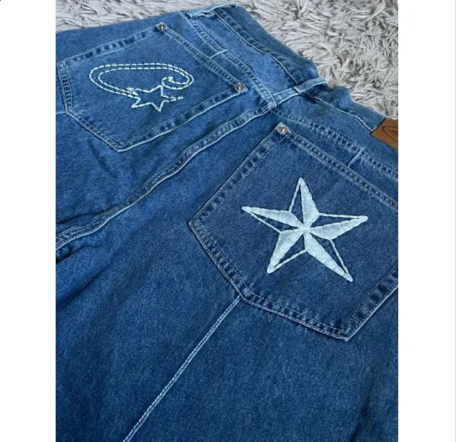 Cortes commodity shorts mens 2000s celebrity pattern personalized denim rock hiphop retro street casual pants clothing 240718