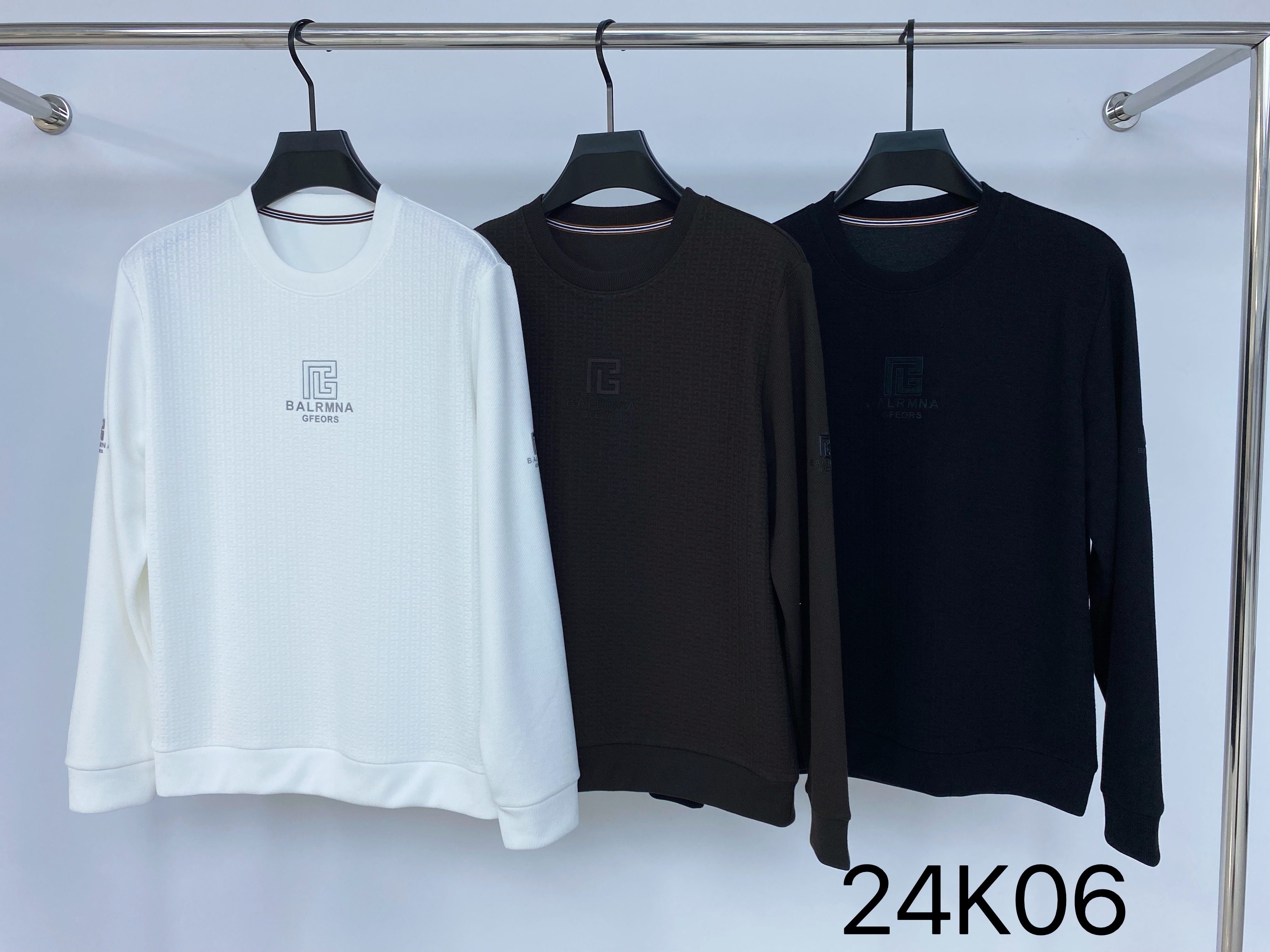 Hot selling round neck hoodie, solid color versatile, trendy men's hoodie 24K06
