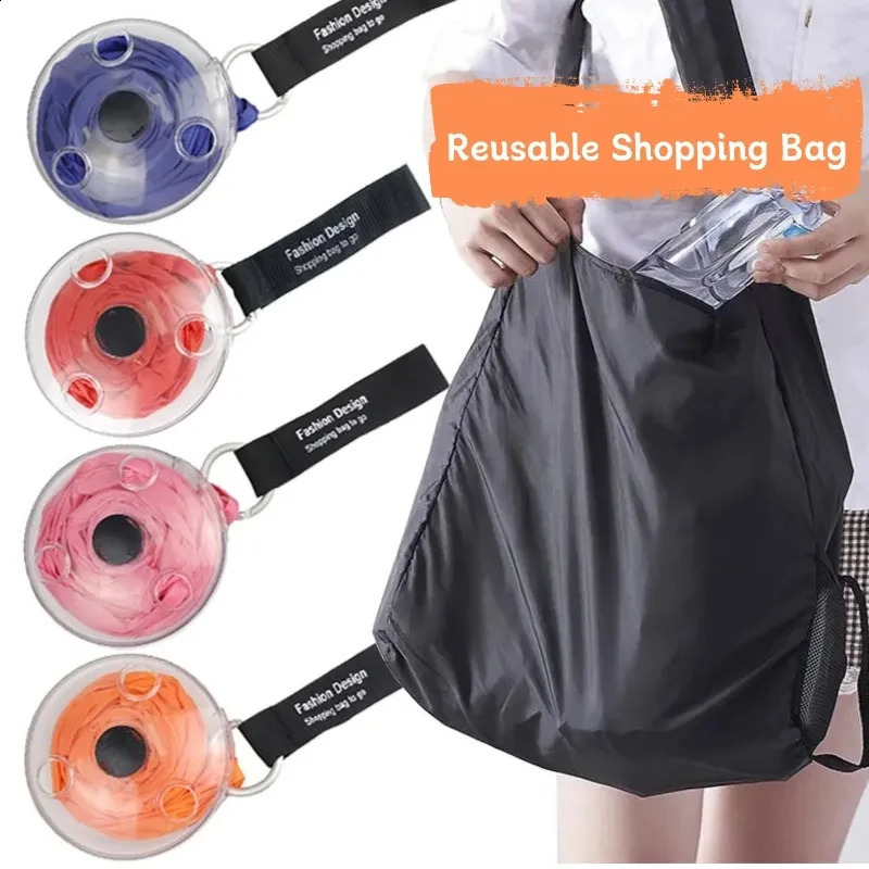 Foldable Reusable Eco-friendly Bag Polyester Handbag Portable Shoulder Supermarket Shopping Storage Grocery Bags 240724