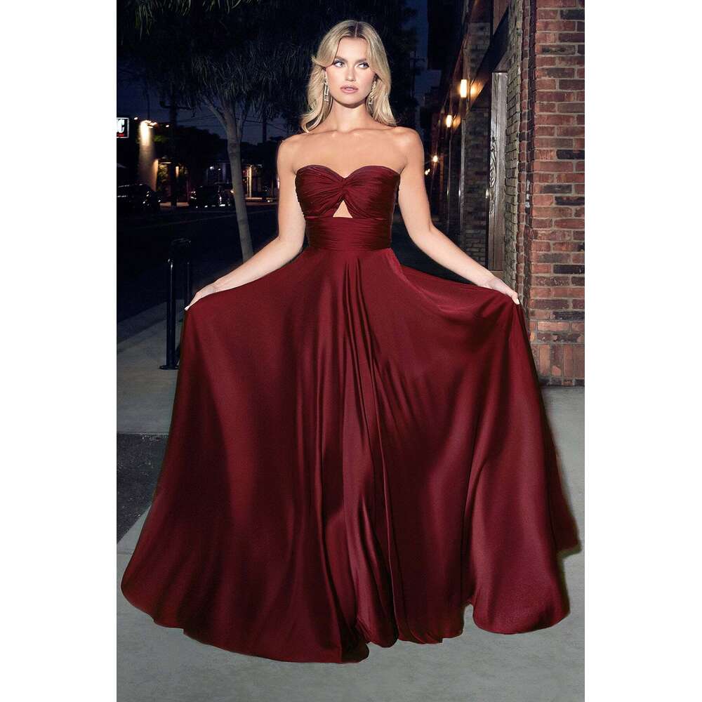 QueensLove Bridesmaid Sweetheart Evening Prom Elegant Satin Backless Birthday Dress Spaghetti Growns Customized