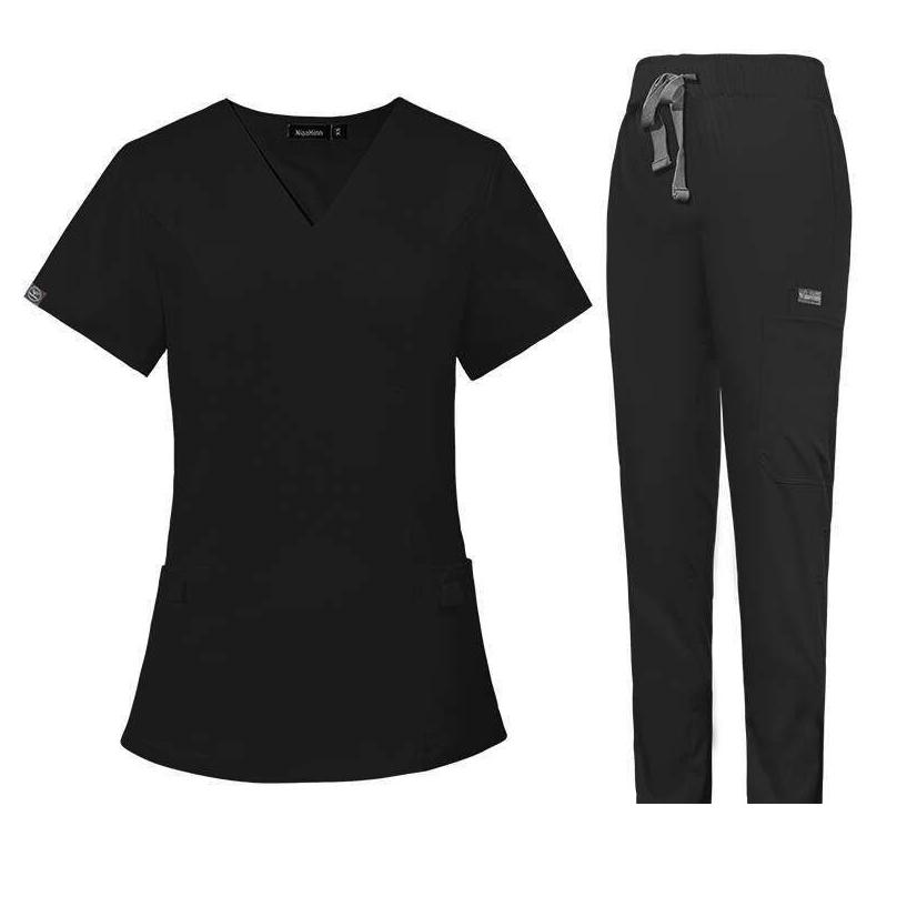 Womens Two Piece Pants Scrubs For Women Uniform Zip Up Figs Set New Arrival Product Non-Ironing Show Thinness Long Versatile Printing Dhfsz