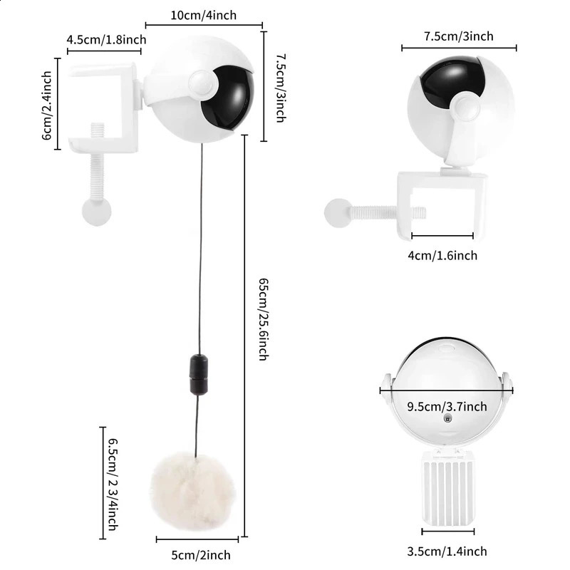 Electronic Motion YoYo Lifting Ball Electric Flutter Cat Teaser Rotating Interactive Puzzle Pet Toy 240724