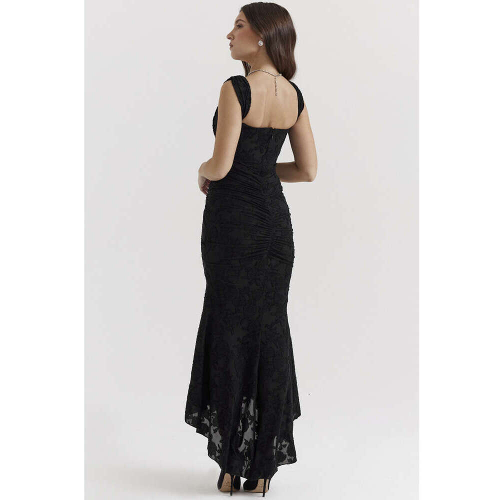 Articat Sexy Camisole Patchwork Zipper Prom For Women Ruffle Ruffled Bodycon Maxi Female Dress Elegant Party Vestidos