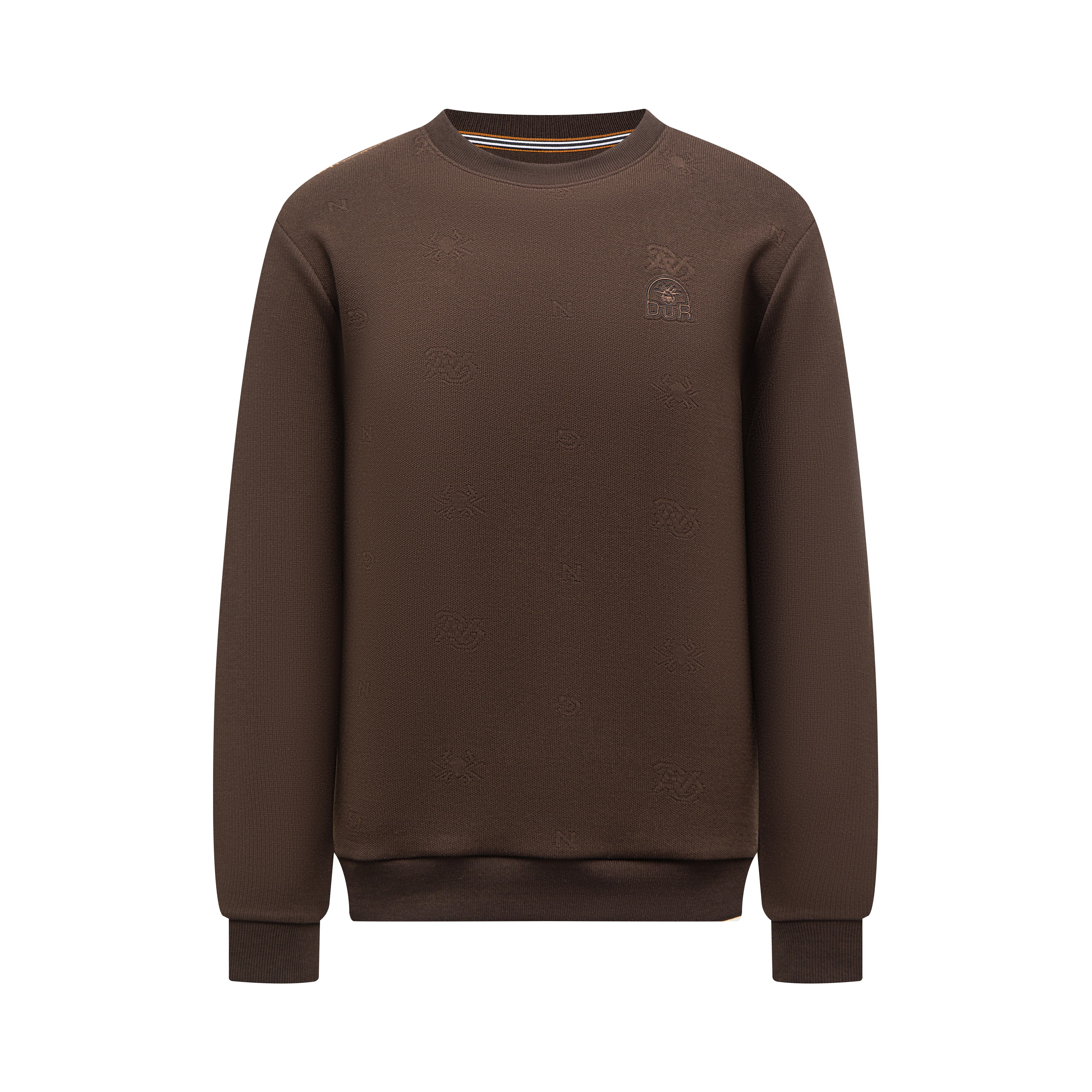 Round neck casual men's long sleeved sweatshirt 24K01
