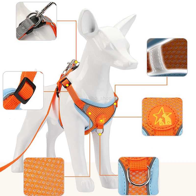 Chest Harness Pet Supplies Accessories Pet Chest Strap Braces Cat Dog Vest Breathable Reflective Walk Dog Chest Back Rope CollarL240725
