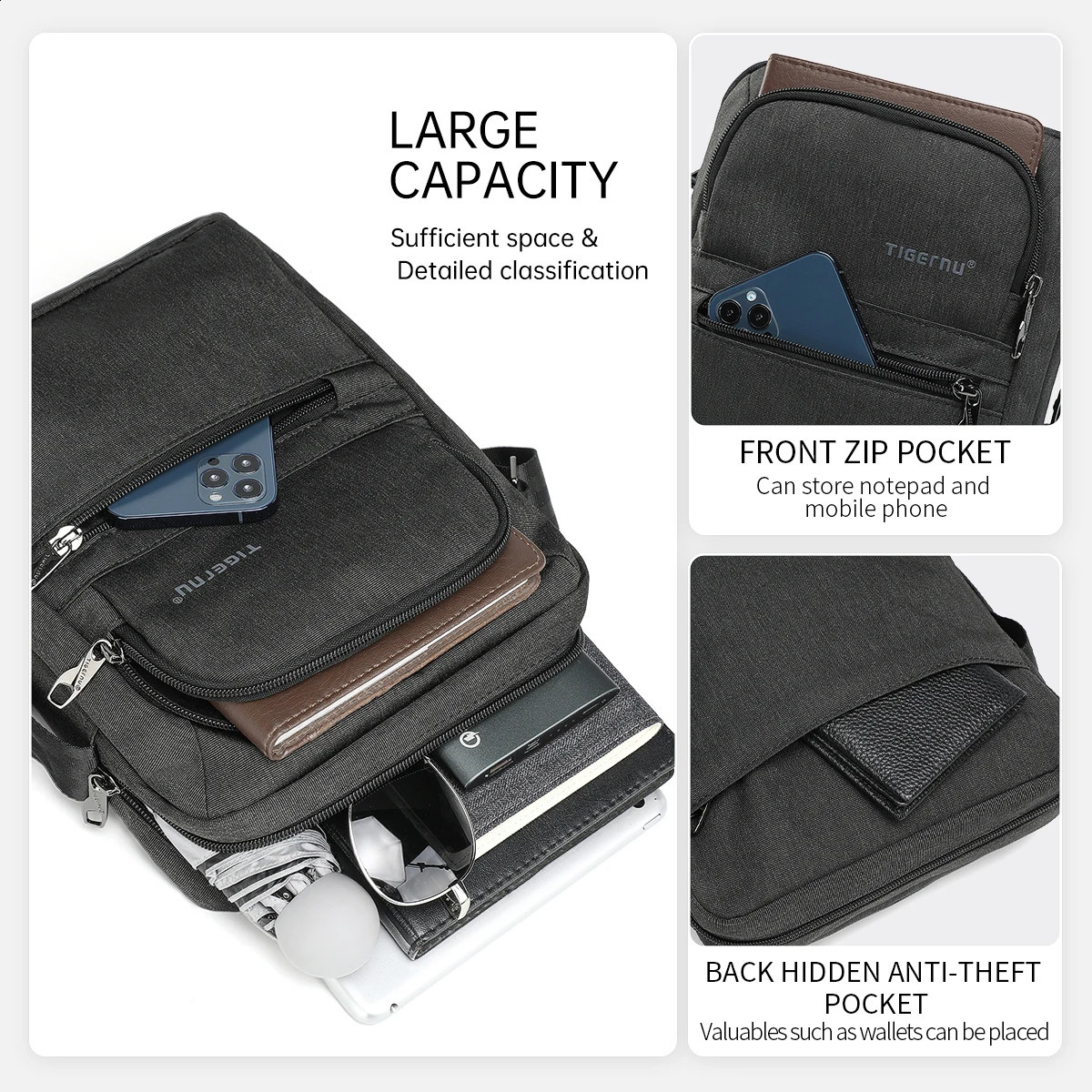 Warranty Men Shoulder Bag 97inch IPad Crossbody For Shockproof Messenger Mini Lightweight Handbag 240723