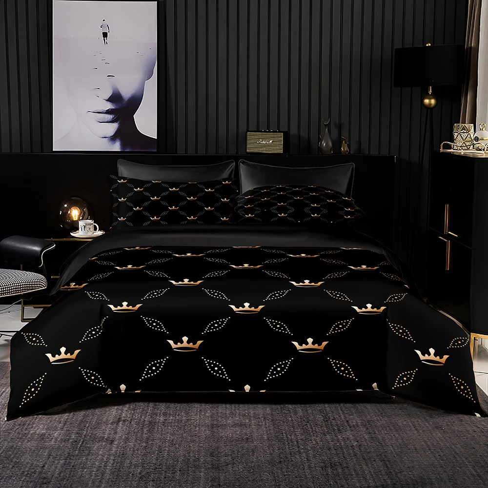 Minimalist Style Bedding Set Duvet Cover 240x220 With Pillowcase Black 200x200 Quilt Twin Queen King Size Bed Sheet 240724