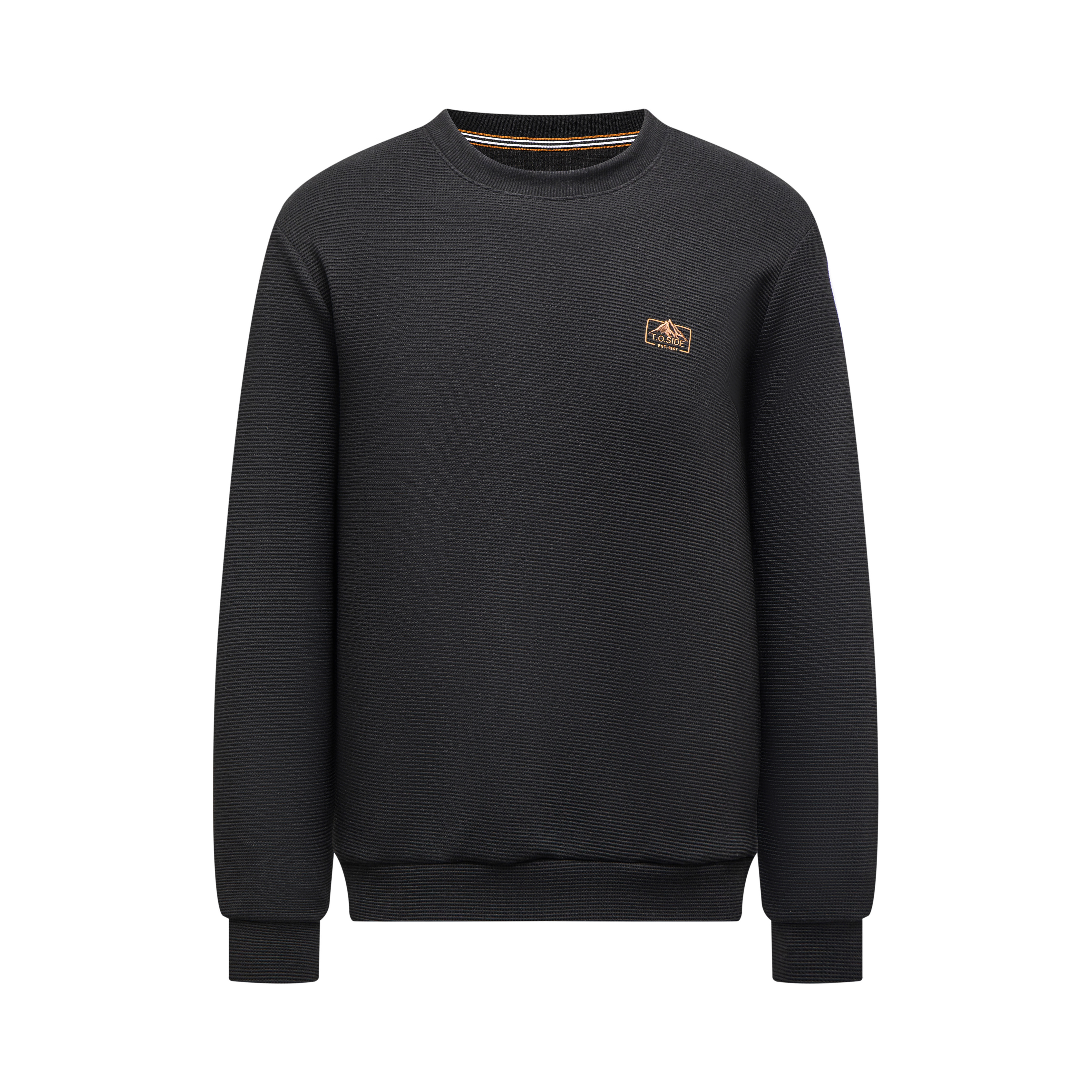 Gentleman's minimalist round neck pullover men's hoodie 24F07