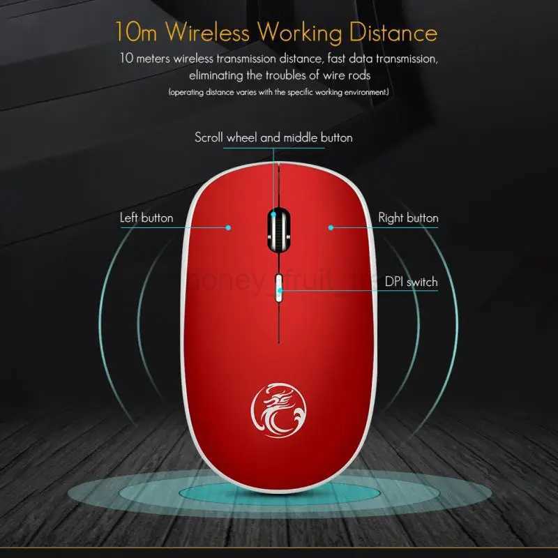 iMice Wireless Mouse Silent Computer Mouse 1600 DPI Ergonomic Mause Noiseless Sound USB PC Mice Mute Wireless Mice for LaptopM240725